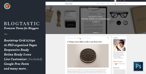 Blogtastic - Blog PSD Template. - Miscellaneous PSD Templates