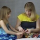 Mom Puts Star Stickers on Daughters Nails Mom Puts Star Stickers on Daughters Nails - VideoHive Item for Sale