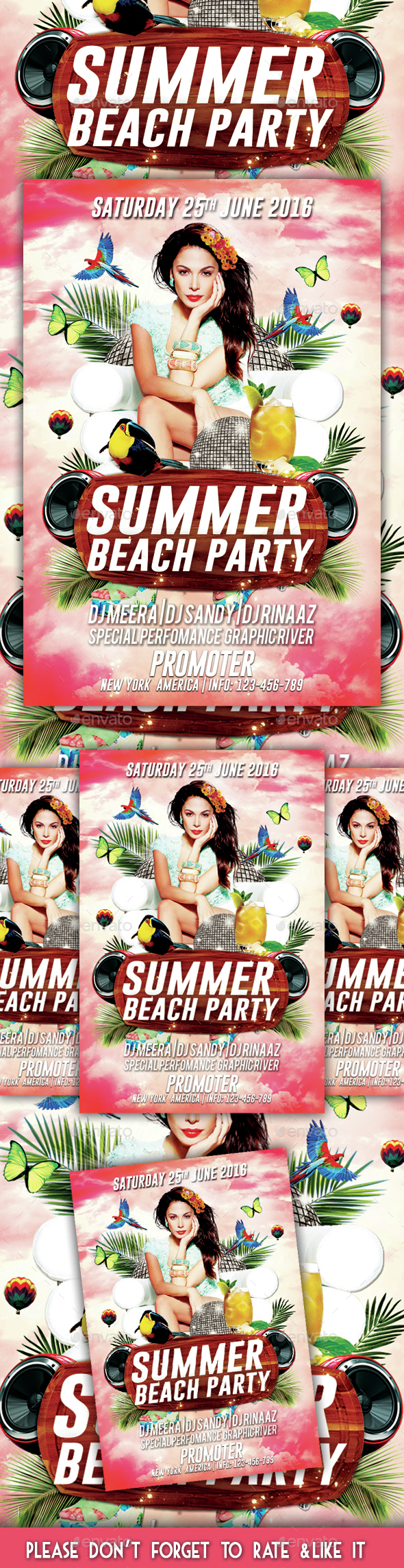 Summer Beach Party Flyer 2 - Flyers Print Templates