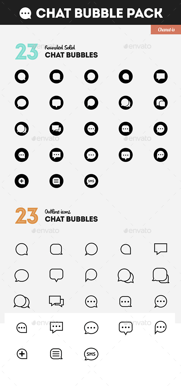 23 Chat bubble pack - Web Icons