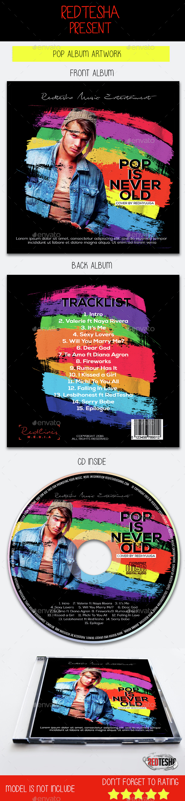 Pop Rock CD Template - CD & DVD Artwork Print Templates