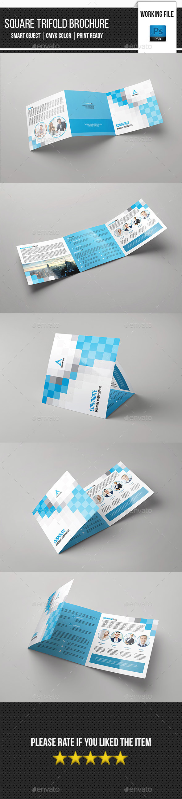 Corporate Square Trifold Brochure-V84 - Corporate Brochures
