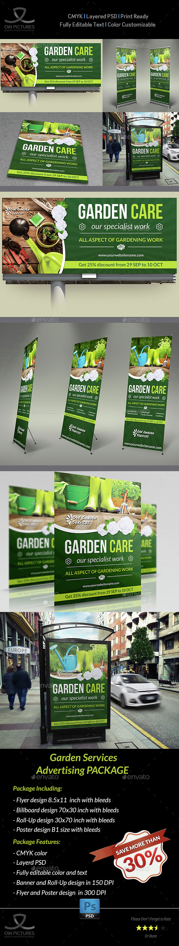 Garden Services Advertising Bundle by OWPictures | GraphicRiver