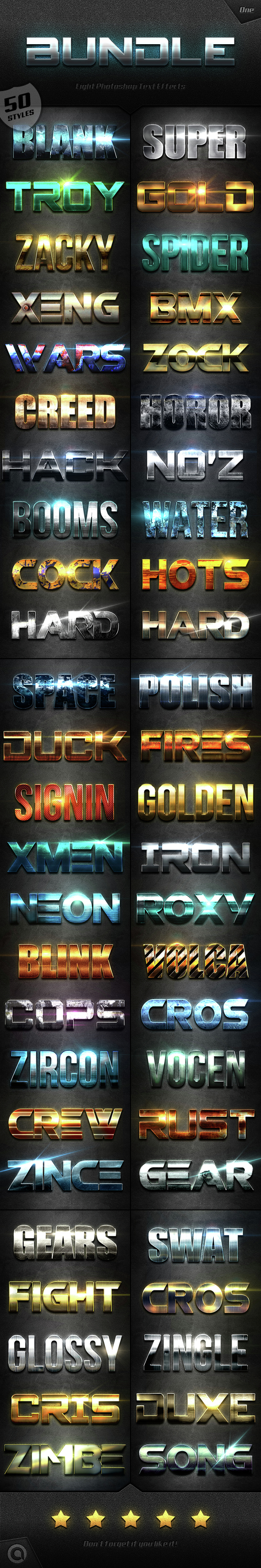 Extra Light Text Effects Bundle One - Styles Photoshop