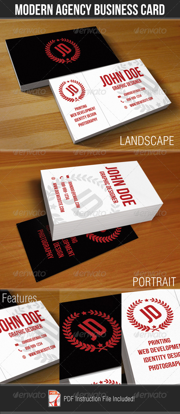 Modern Agency Business Card - Corporate Business Cards