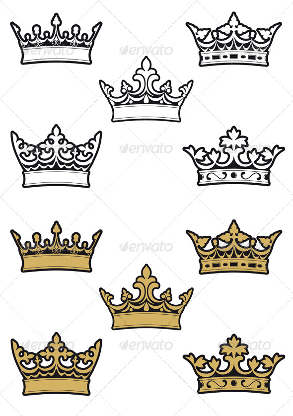 Heraldic crowns and diadems
