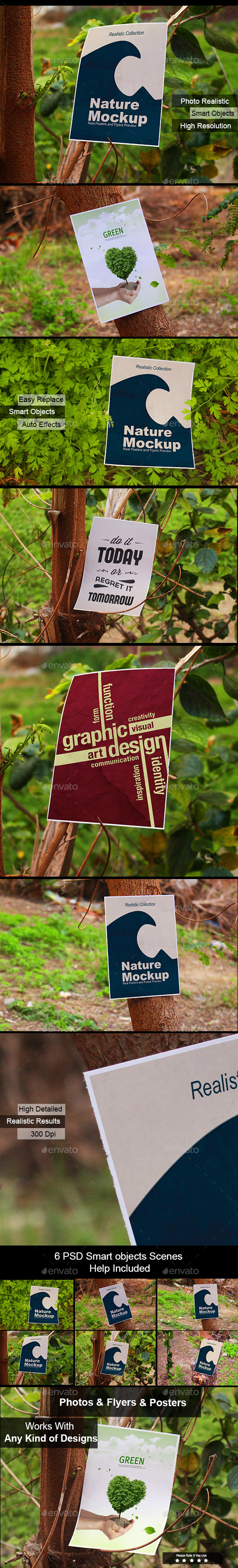 Nature Mockups - Realistic Collection - Print Product Mock-Ups