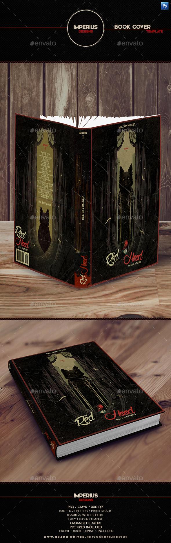 Red Hood Book Cover - Miscellaneous Print Templates