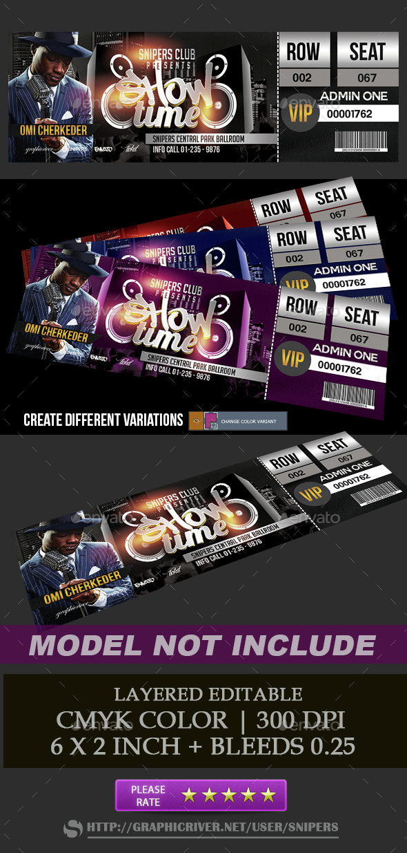 Event Show Time Ticket - Miscellaneous Print Templates