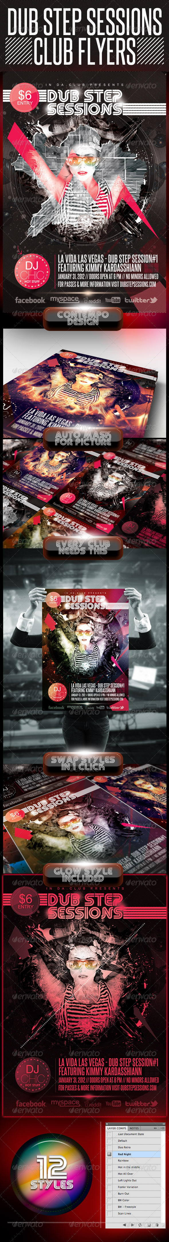 Dubstep Session Club Flyer - Clubs & Parties Events