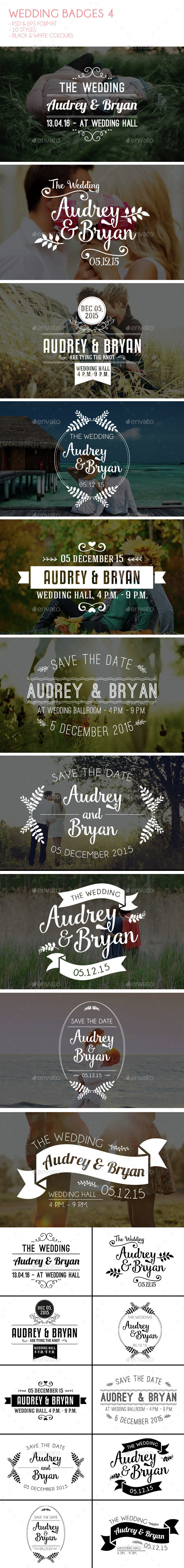 Wedding Badges 4 - Badges & Stickers Web Elements