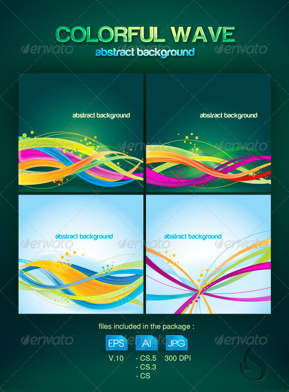 Colorful Wave Abstract Background - Backgrounds Decorative