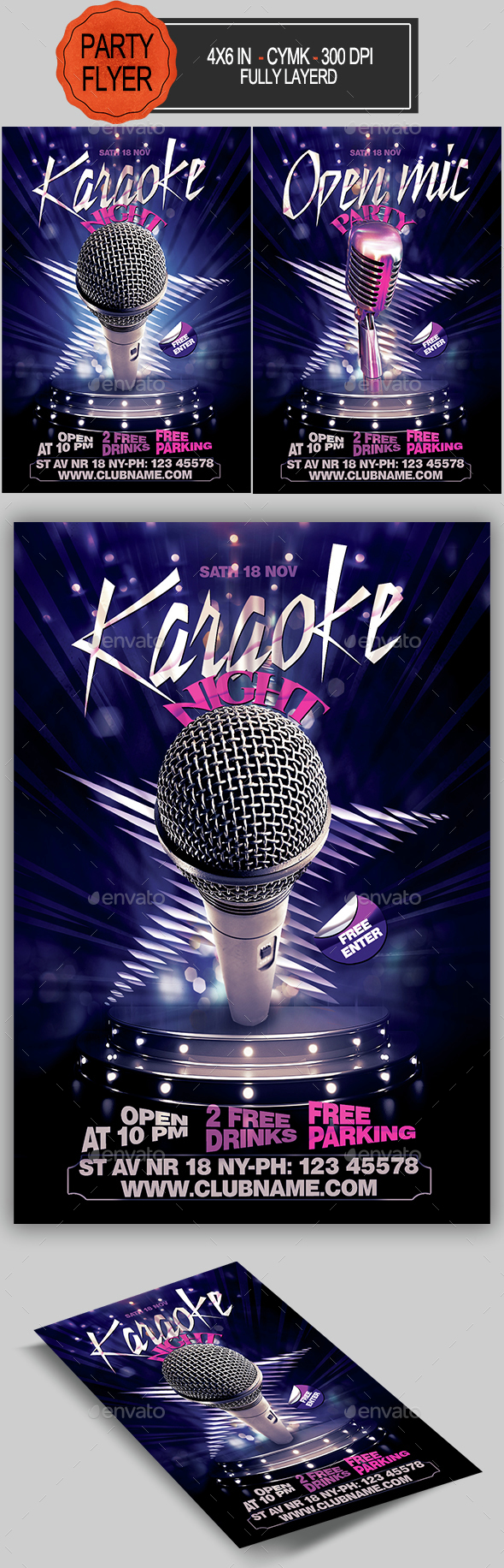 Karaoke Flyer - Clubs & Parties Events