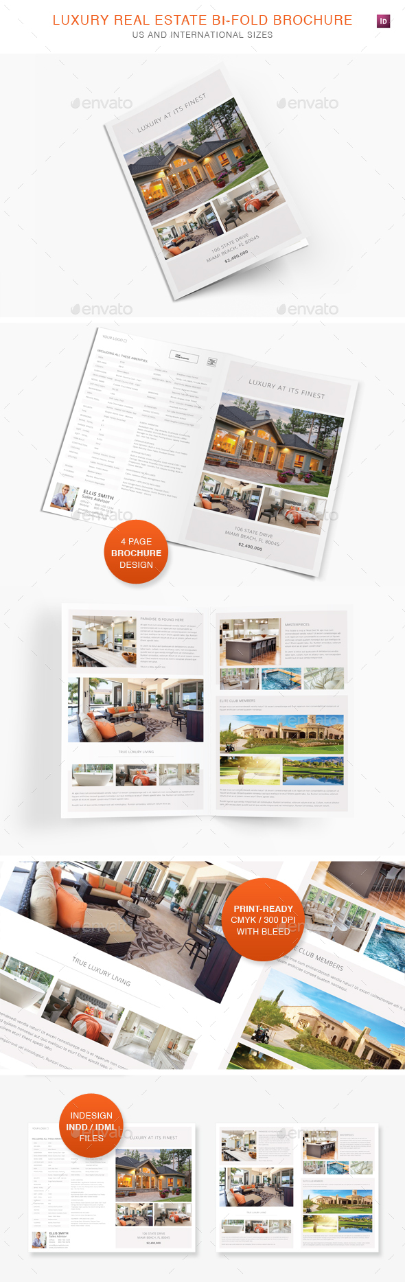 Luxury Real Estate Bi-Fold Brochure - Informational Brochures