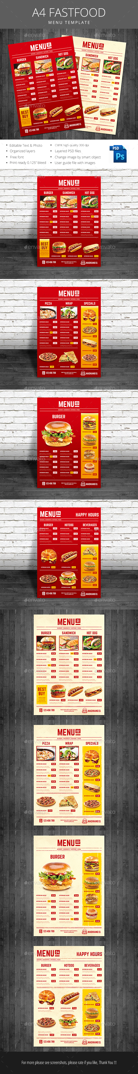 Fast Food Menu - Flyers Print Templates