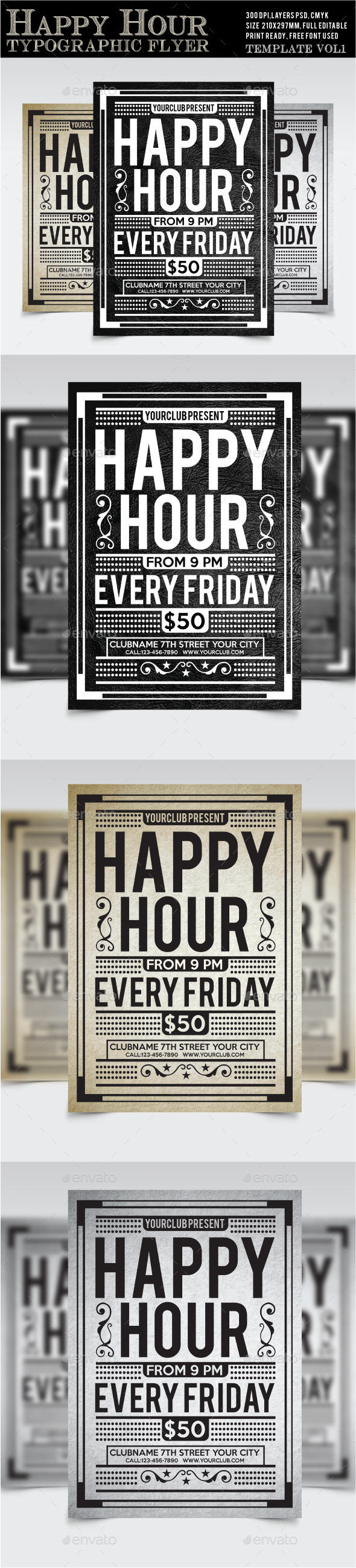 Happy Hour Flyer Vol1 - Holidays Events