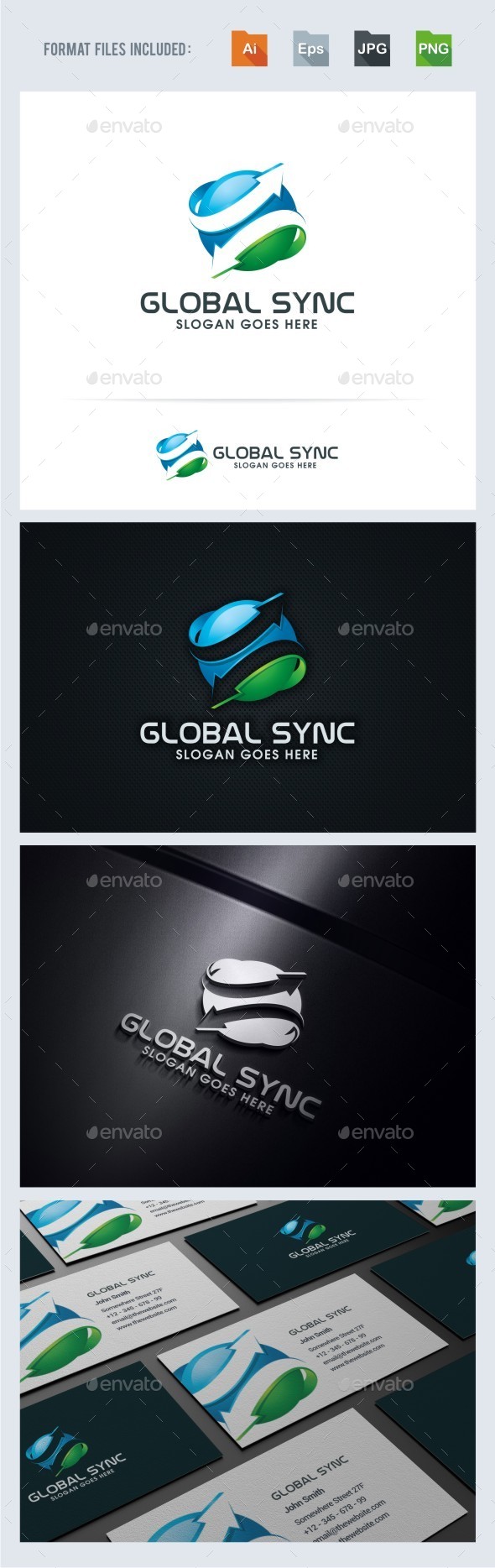 Global Sync Logo Template - 3d Abstract