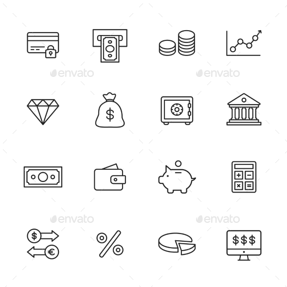 Finance Line Icons - Business Icons