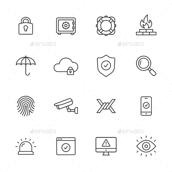 Security Line Icons - Miscellaneous Icons