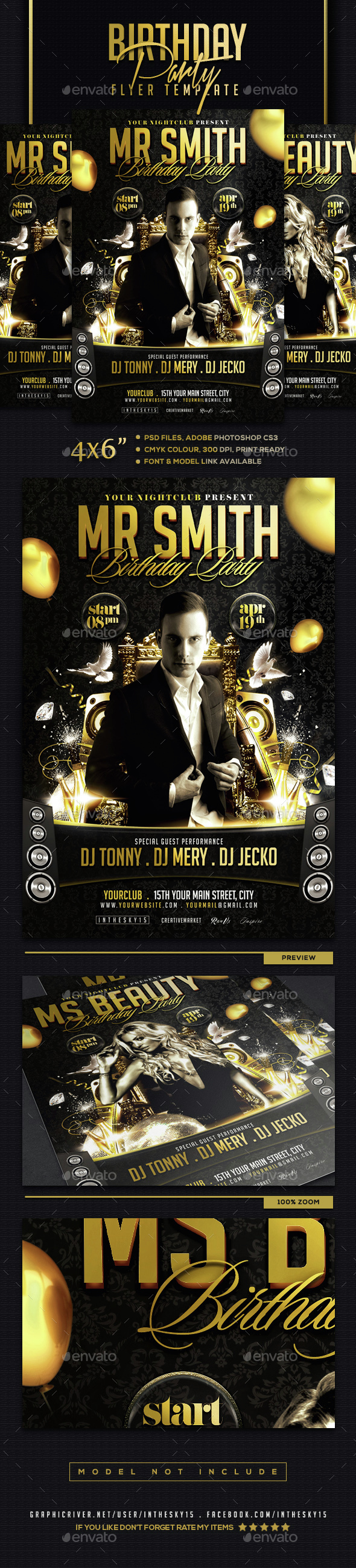 Birthday Party Flyer Template - Print Templates