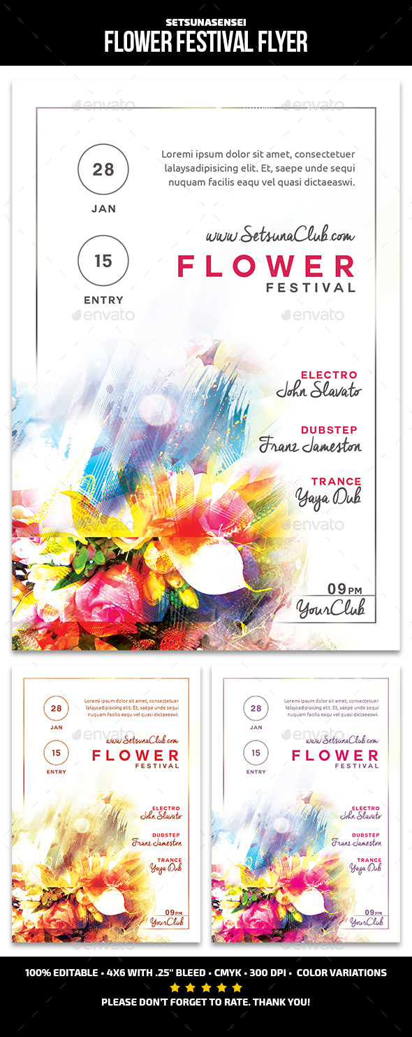 Flower Festival Flyer - Clubs & Parties Events