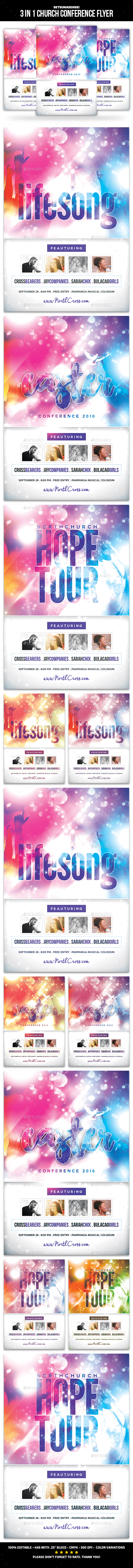 3 in 1 Church Conference Flyer - Church Flyers