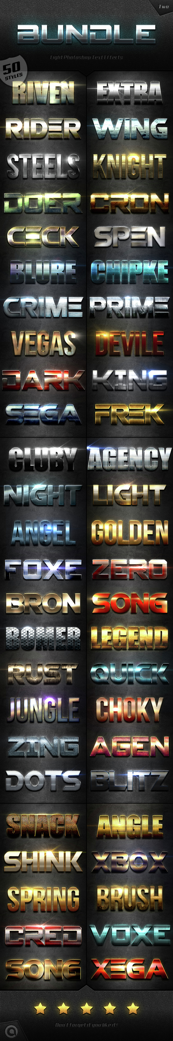 Extra Light Text Effects Bundle Two - Styles Photoshop
