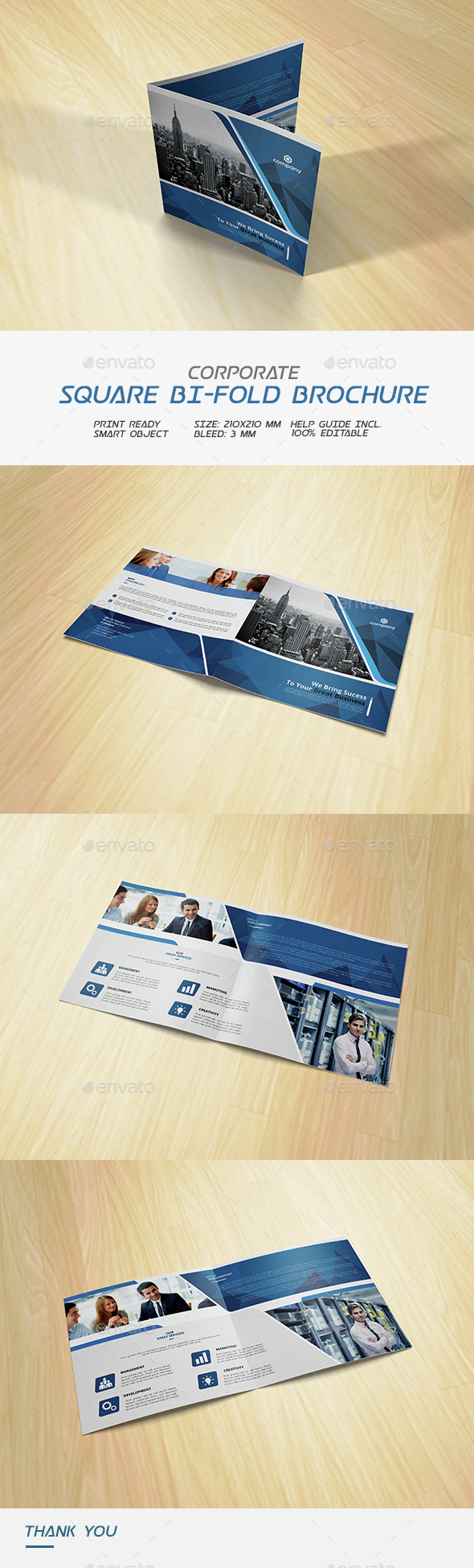 Square Corporate Bi-fold Brochure - Corporate Brochures