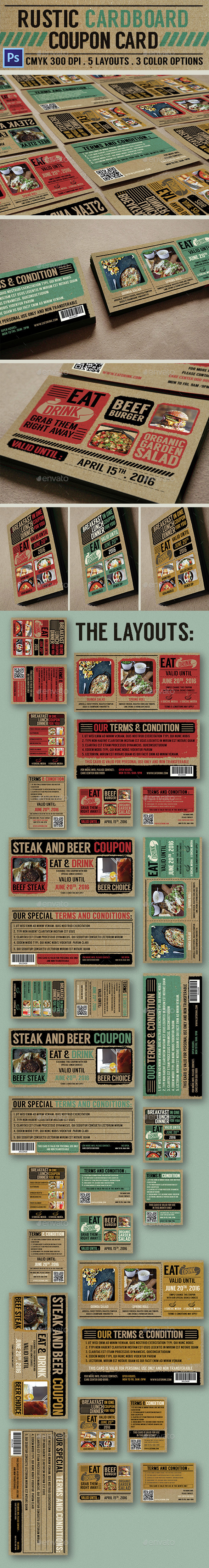 Rustic Cardboard Coupon Card - Loyalty Cards Cards & Invites