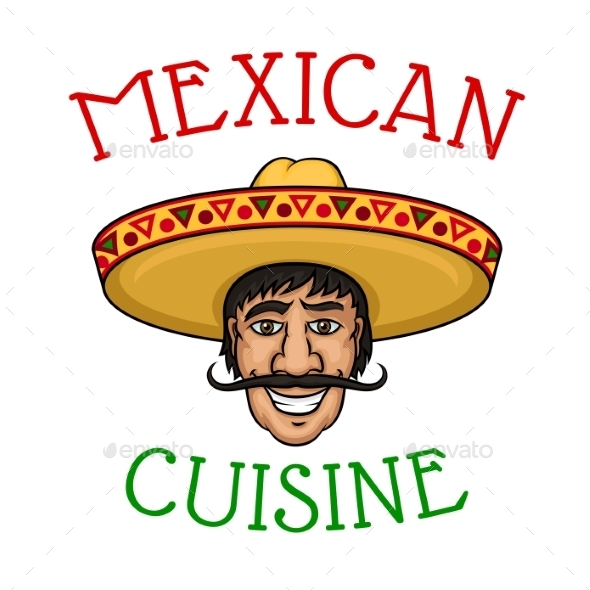 National Mexican Cuisine Chef in Sombrero - People Characters