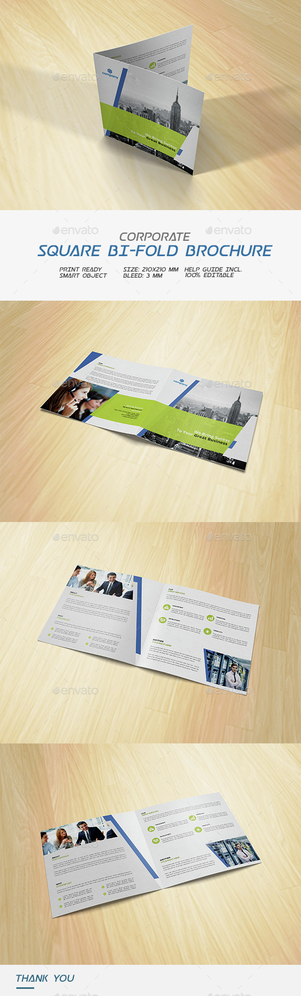 Square Corporate Bi-fold Brochure - Corporate Brochures