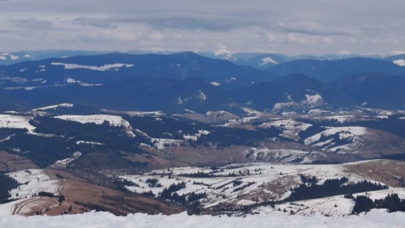 Beautiful Winter Mountains Landscape Panorama