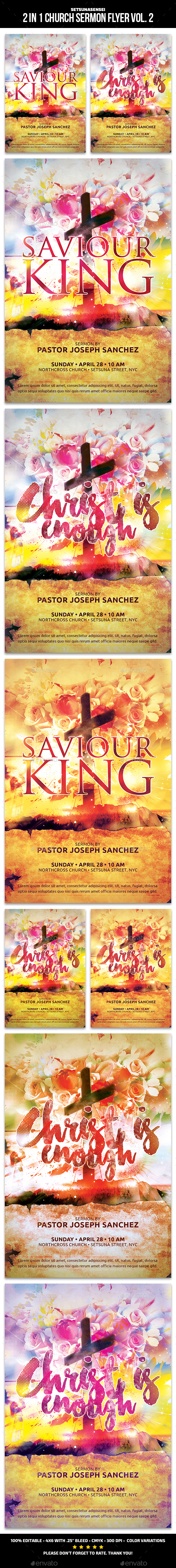2 in 1 Church Sermon Flyer Vol. 2 - Church Flyers