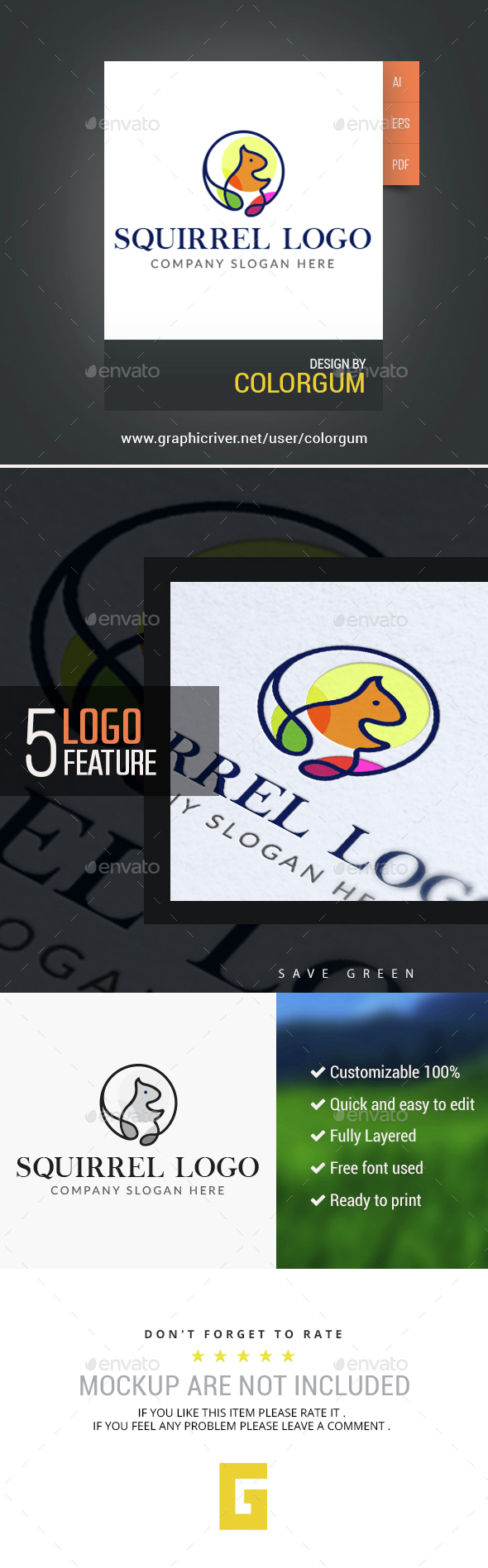 Squirrel Logo - Animals Logo Templates