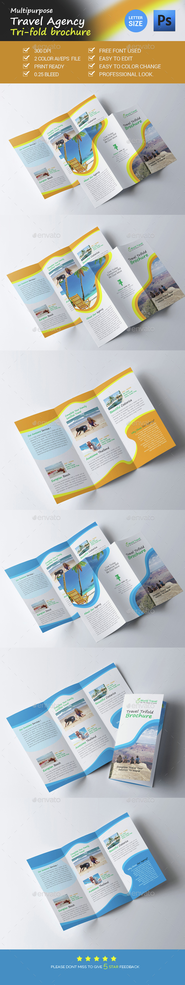 Travel Agency Trifold Brochure - Brochures Print Templates