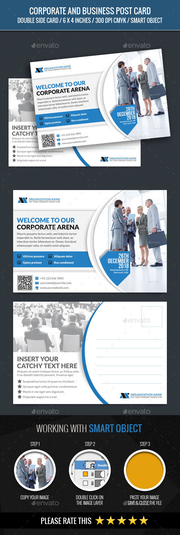 Corporate and Business Post Card - Cards & Invites Print Templates