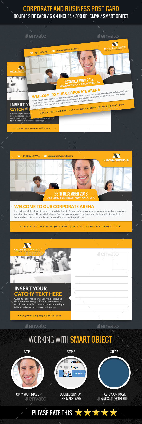 Corporate and Business Post Card - Cards & Invites Print Templates