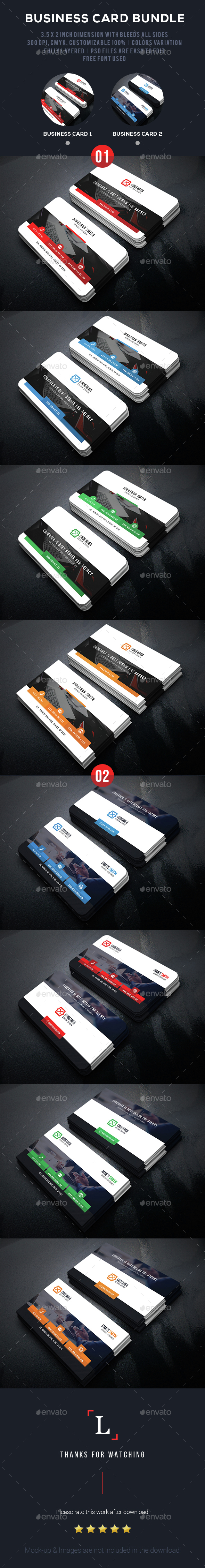 Corporate Business Card Bundle - Business Cards Print Templates