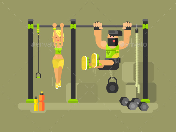 Man and Woman Fitness - Sports/Activity Conceptual