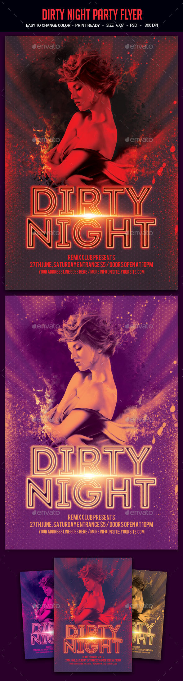 Dirty Night Party Flyer - Clubs & Parties Events