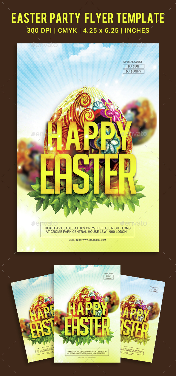 Easter party flyer template - Clubs & Parties Events