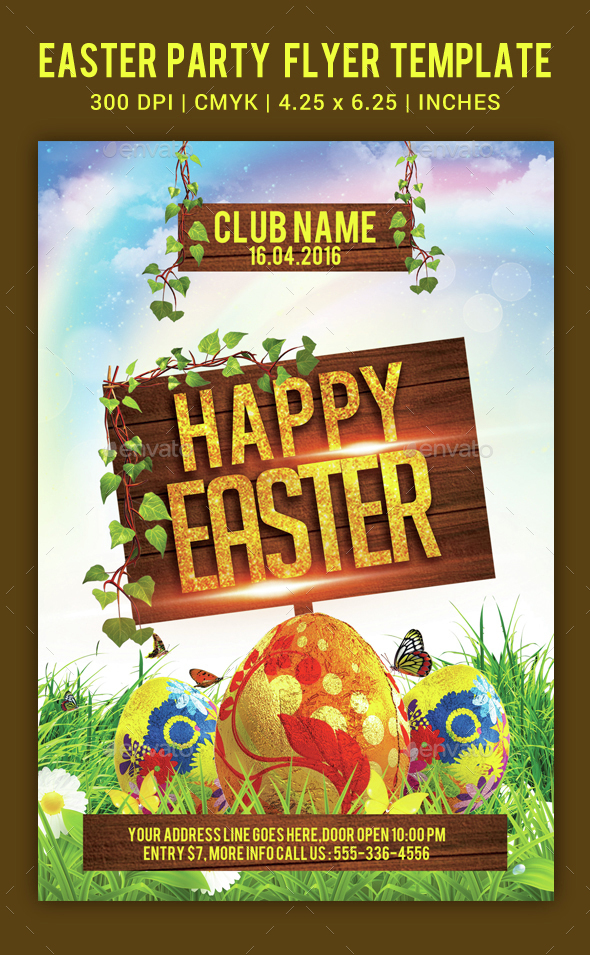 Easter Party Flyer Template - Clubs & Parties Events