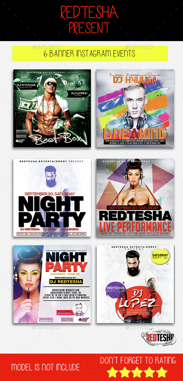 Instagram Banner Events - Banners & Ads Web Elements