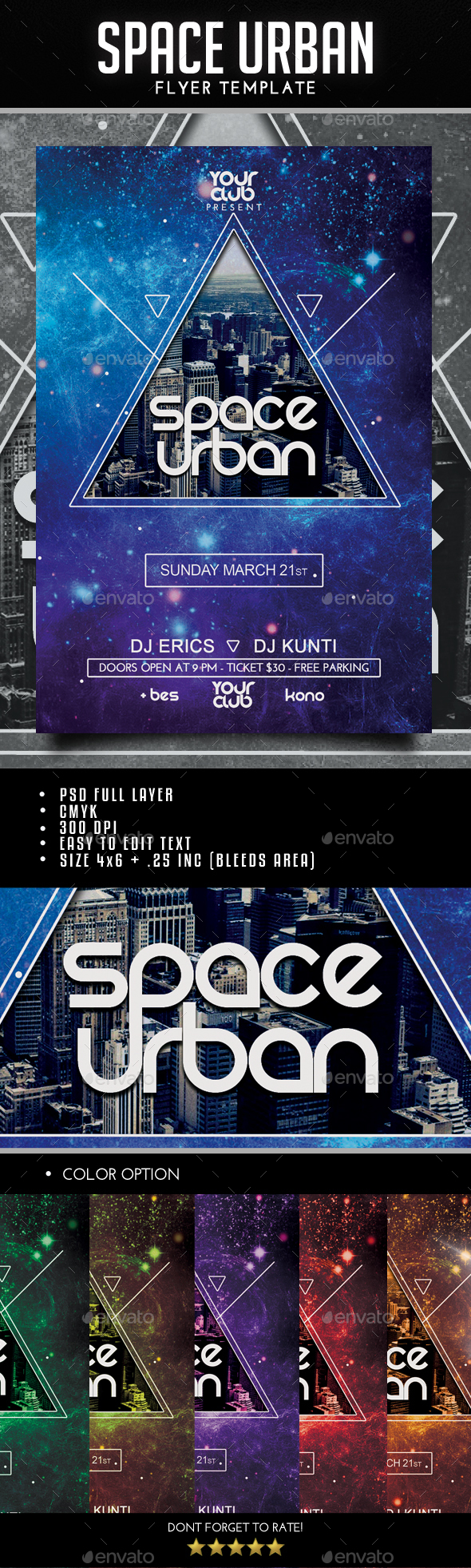 Space Urban/Minimal Flyer - Clubs & Parties Events