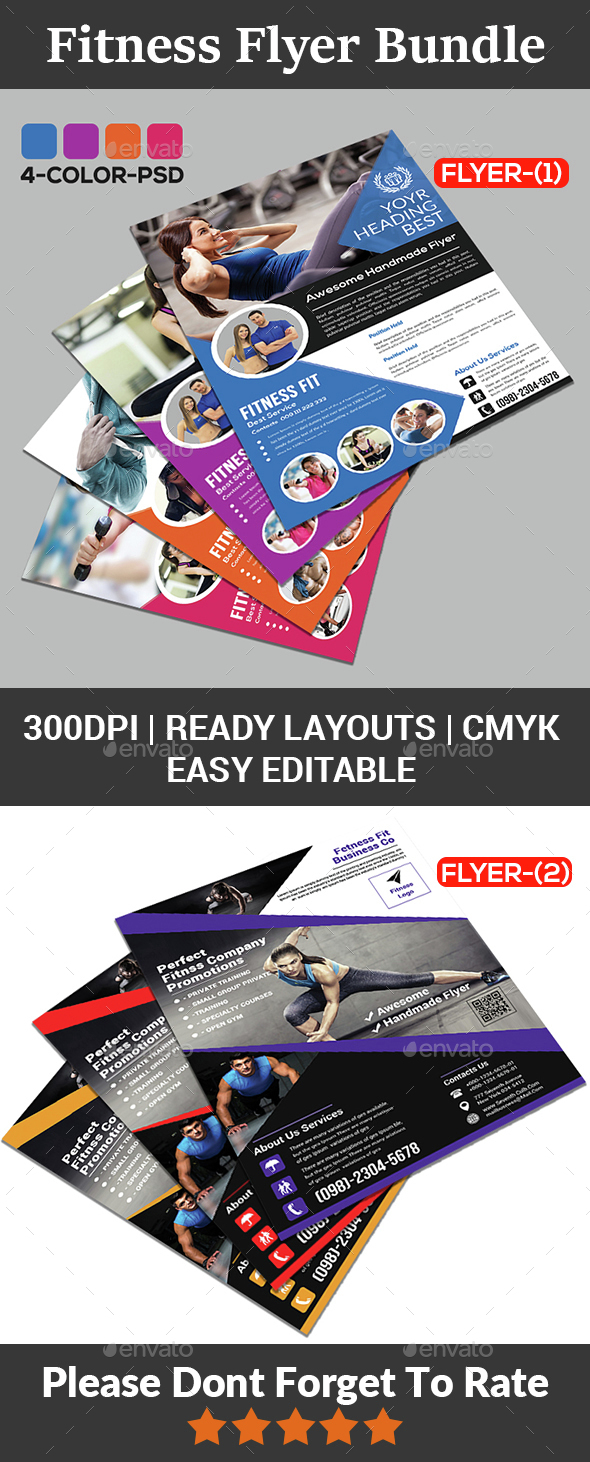 Fitness Flyer - Gym Flyer Bundle - Sports Events