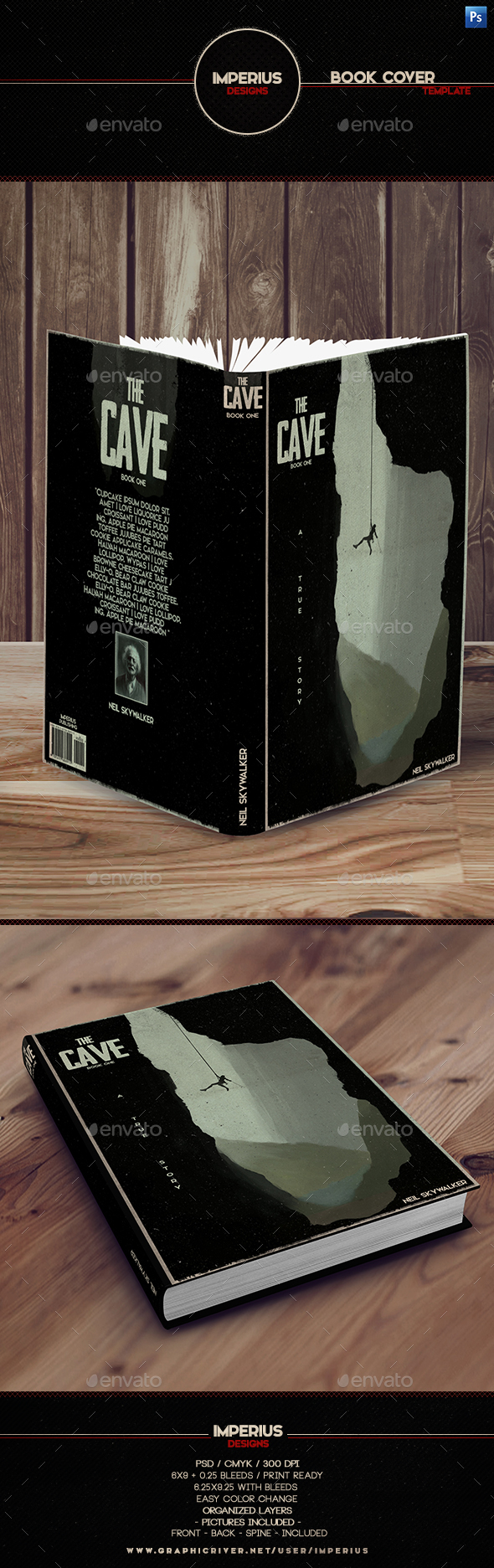 The Cave Book Cover - Miscellaneous Print Templates