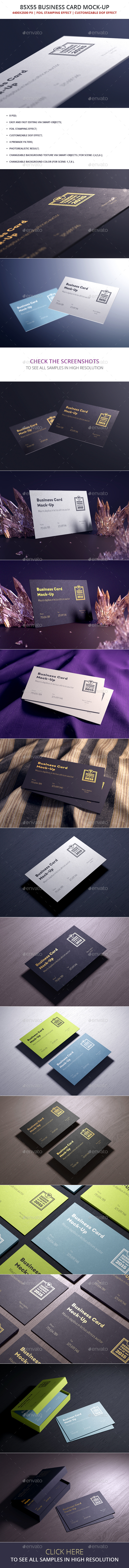 85x55 Business Card Mock-up - Business Cards Print