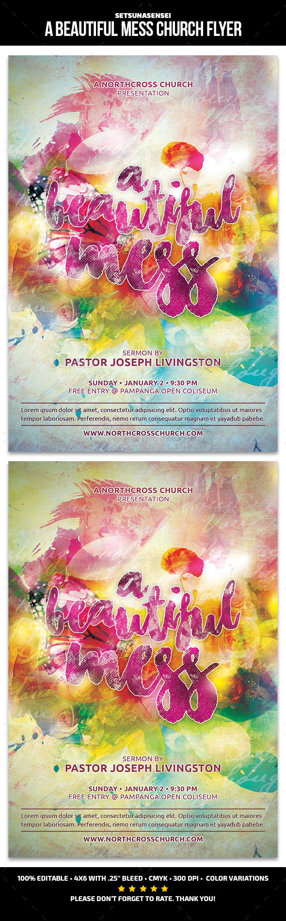 A Beautiful Mess Church Flyer - Church Flyers