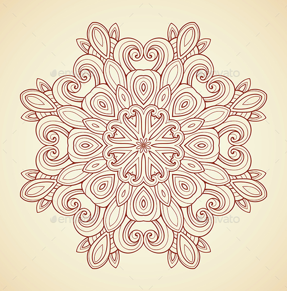 Mandala in Indian Style - Decorative Symbols Decorative