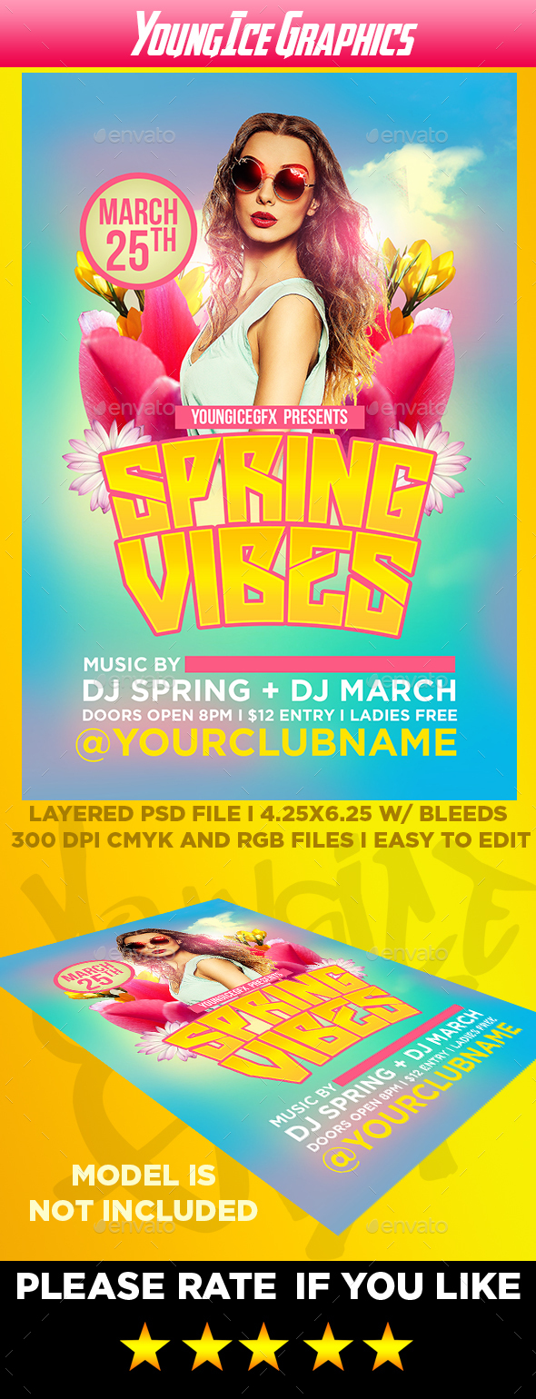 Spring Vibes Flyer Template - Clubs & Parties Events